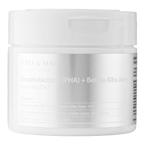 Mary&May Gluconolactone (PHA)+Betula Alba Juice Cleansing Pad - Płatki Peelingująco-Oczyszczające 70 szt